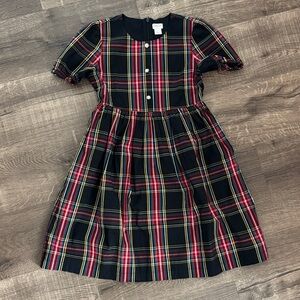 Crewcuts Plaid Kids Dress - sz 8 Black, Red, and Green EUC